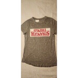 Netflix Tops Womens' Small Stranger Things Grey Soft T Shirt Poly And Rayon